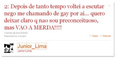 Junior Lima deu o que falar nas redes sociais com declaração direta (Foto: Reprodução/Twitter) Junior Lima deu o que falar nas redes sociais com declaração direta (Foto: Reprodução/Twitter)
