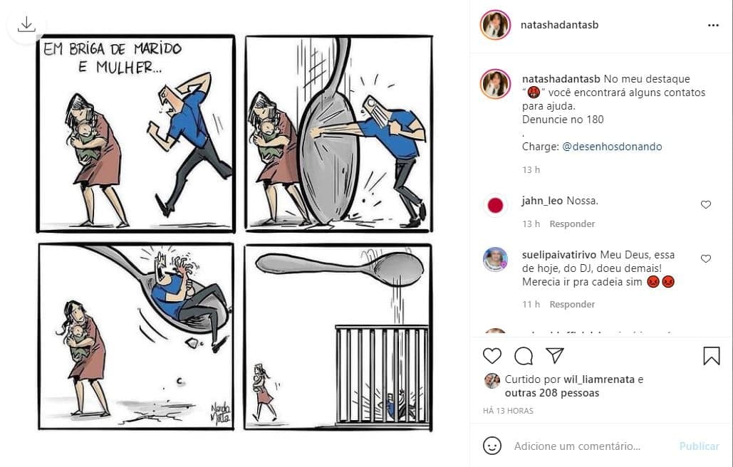 Natasha Dantas, esposa de William Bonner, manda recado sobre agressão (Reprodução) Natasha Dantas, esposa de William Bonner, manda recado sobre agressão (Reprodução)