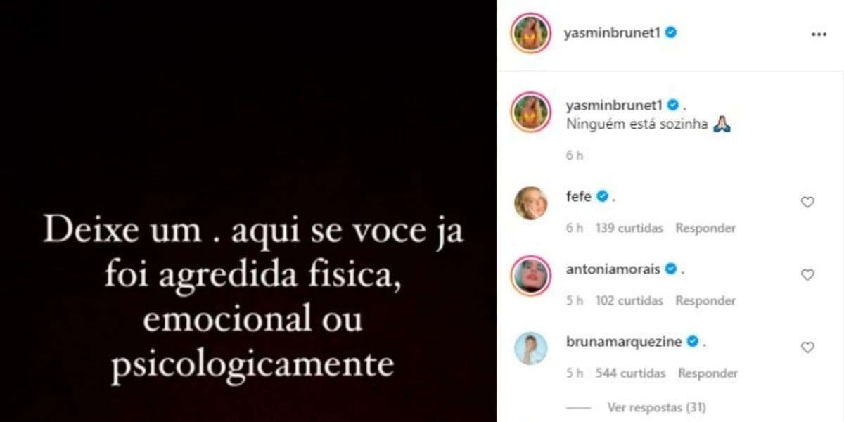Após encontrar Neymar, Bruna Marquezine confirma séria agressão e fãs explodem em revolta: "Merece respeito" Após encontrar Neymar, Bruna Marquezine confirma séria agressão e fãs explodem em revolta: "Merece respeito"