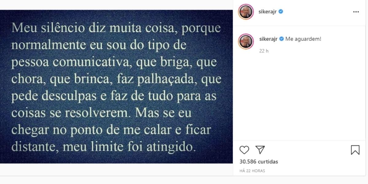 "Meu limite foi atingido", Sikêra Jr. explode em ódio à RedeTV após anúncio de demissão e ameaça: "Me aguardem" "Meu limite foi atingido", Sikêra Jr. explode em ódio à RedeTV após anúncio de demissão e ameaça: "Me aguardem"