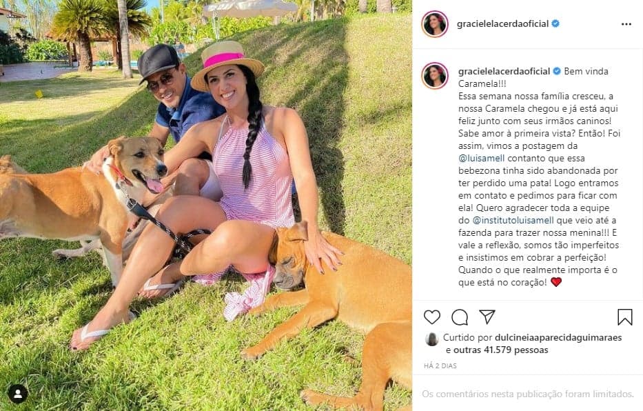 Graciele Lacerda e Zezé anunciam chegada de novo membro na família (Foto: Reprodução) Graciele Lacerda e Zezé anunciam chegada de novo membro na família (Foto: Reprodução)