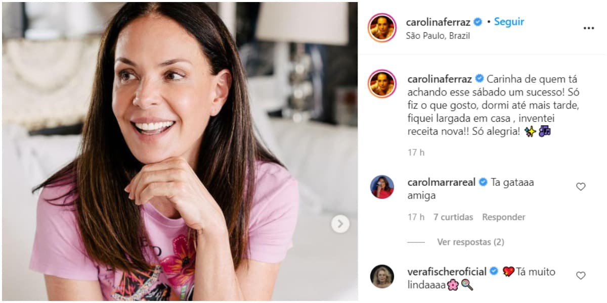 Carolina Ferraz surpreendeu no Instagram - Foto: Reprodução Carolina Ferraz surpreendeu no Instagram - Foto: Reprodução