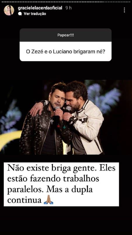"Acabou", Zezé expõe prova de fim com Luciano, anuncia nova fase da carreira e confirma: "Do jeito que eu quero" "Acabou", Zezé expõe prova de fim com Luciano, anuncia nova fase da carreira e confirma: "Do jeito que eu quero"