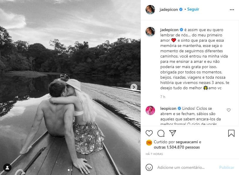 O ex-casal fez textão para anunciar o fim do relacionamento (Foto: Reprodução/ Instagram) O ex-casal fez textão para anunciar o fim do relacionamento (Foto: Reprodução/ Instagram)