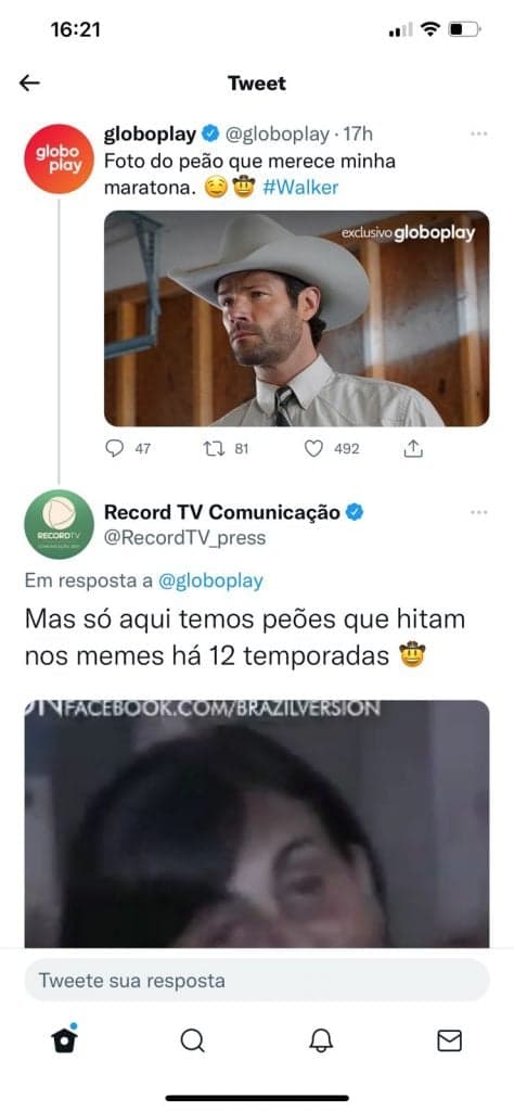 A Globo e a Record trocaram farpas (Foto: Reprodução/Twitter) A Globo e a Record trocaram farpas (Foto: Reprodução/Twitter)