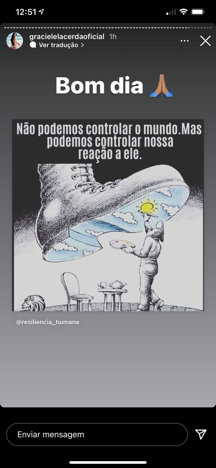 Graciele Lacerda expõe recado nas redes sociais (Reprodução) Graciele Lacerda expõe recado nas redes sociais (Reprodução)