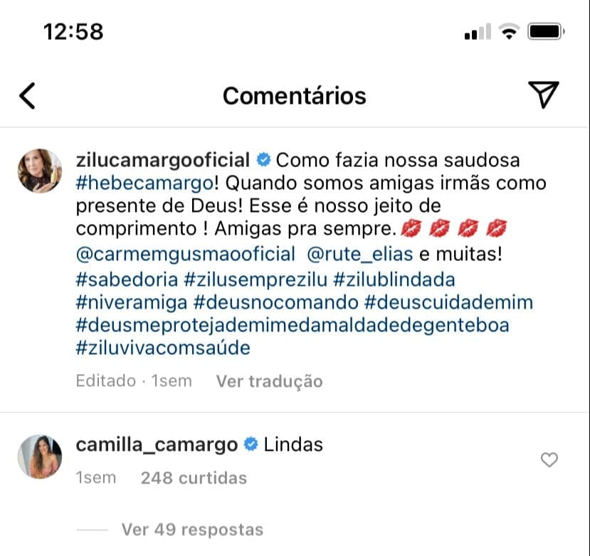 Camilla Camargo expõe o que pensa de Zilu (Reprodução) Camilla Camargo expõe o que pensa de Zilu (Reprodução)