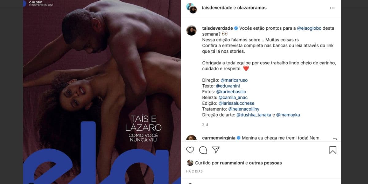 De acordo com Lázaro Ramos, casal não vê problema em pousar nu (Foto: Karine Basílio) De acordo com Lázaro Ramos, casal não vê problema em pousar nu (Foto: Karine Basílio)