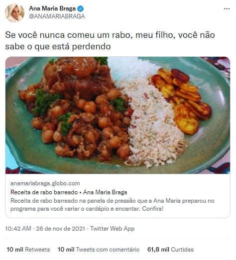 Ana Maria Braga fez brincadeira de duplo sentido (Foto: Reprodução/Twitter) Ana Maria Braga fez brincadeira de duplo sentido (Foto: Reprodução/Twitter)