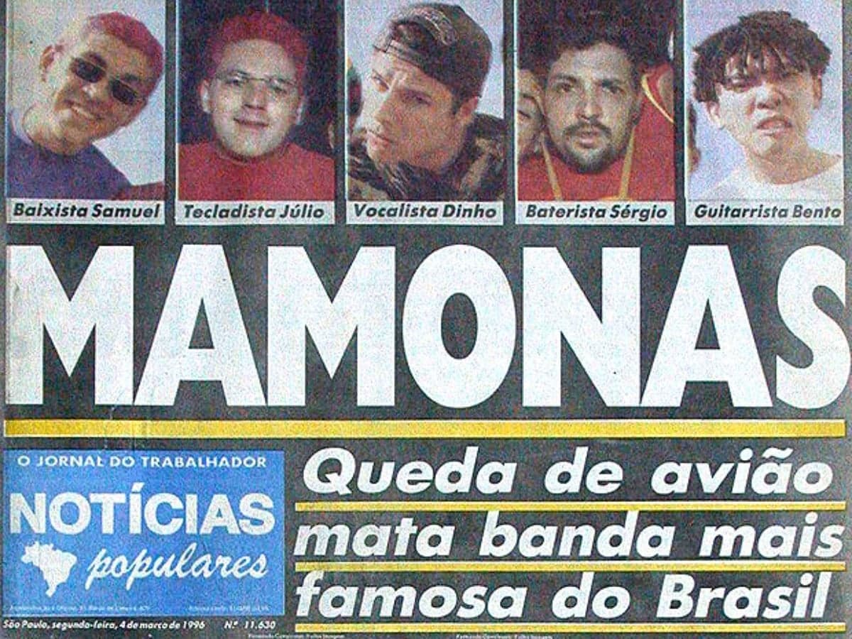 Manchete do Notícias Populares sobre a morte dos Mamonas Assassinas (Foto: Reprodução/Folha) Manchete do Notícias Populares sobre a morte dos Mamonas Assassinas (Foto: Reprodução/Folha)