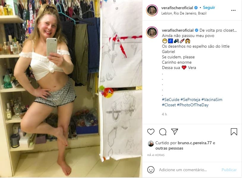 Vera Fischer mostra corpão em foto íntima - Foto: Reprodução Vera Fischer mostra corpão em foto íntima - Foto: Reprodução