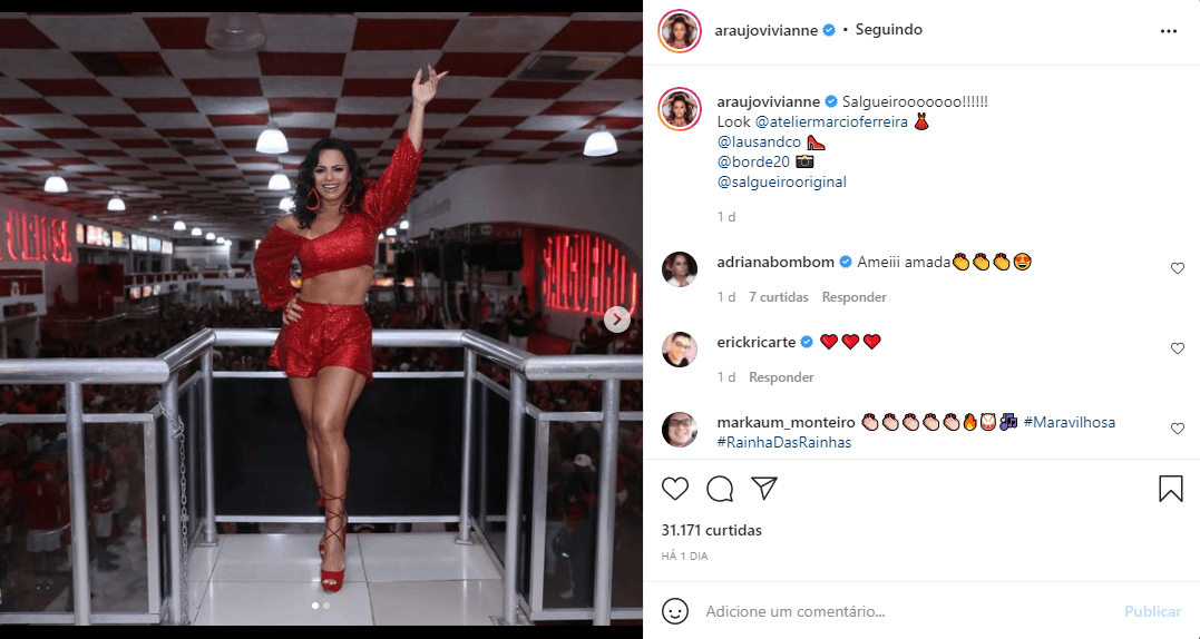 Viviane Araújo posta foto provocante nas redes sociais (Foto: Reprodução) Viviane Araújo posta foto provocante nas redes sociais (Foto: Reprodução)
