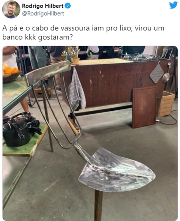 A invenção de Rodrigo Hilbert (Foto: Reprodução/ Twitter) A invenção de Rodrigo Hilbert (Foto: Reprodução/ Twitter)