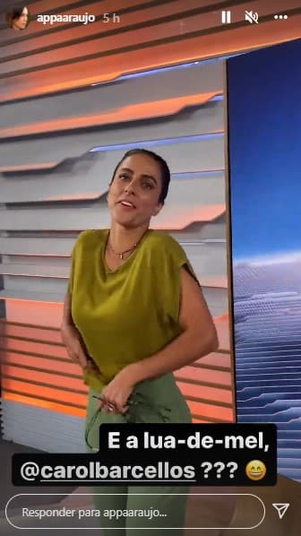 Ana Paula Araújo questionou Carol Barcellos sobre a sua lua de mel Ana Paula Araújo questionou Carol Barcellos sobre a sua lua de mel