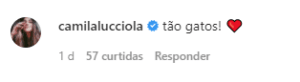 Comentário Camila Lucciola na postagem do ex (Foto: Reprodução/Instagram) Comentário Camila Lucciola na postagem do ex (Foto: Reprodução/Instagram)