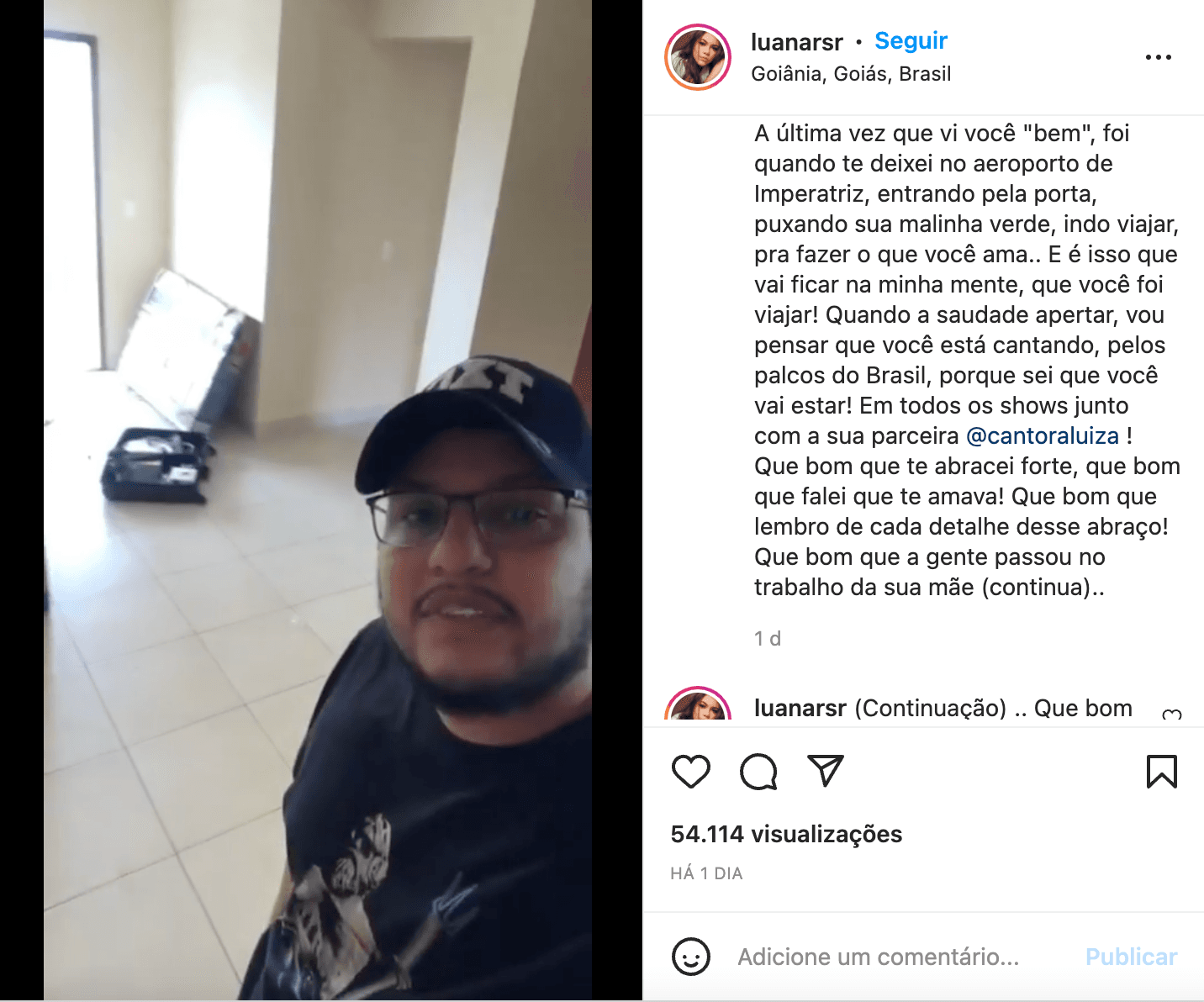 A esposa de Maurílio publicou vídeo (Foto: Reprodução) A esposa de Maurílio publicou vídeo (Foto: Reprodução)