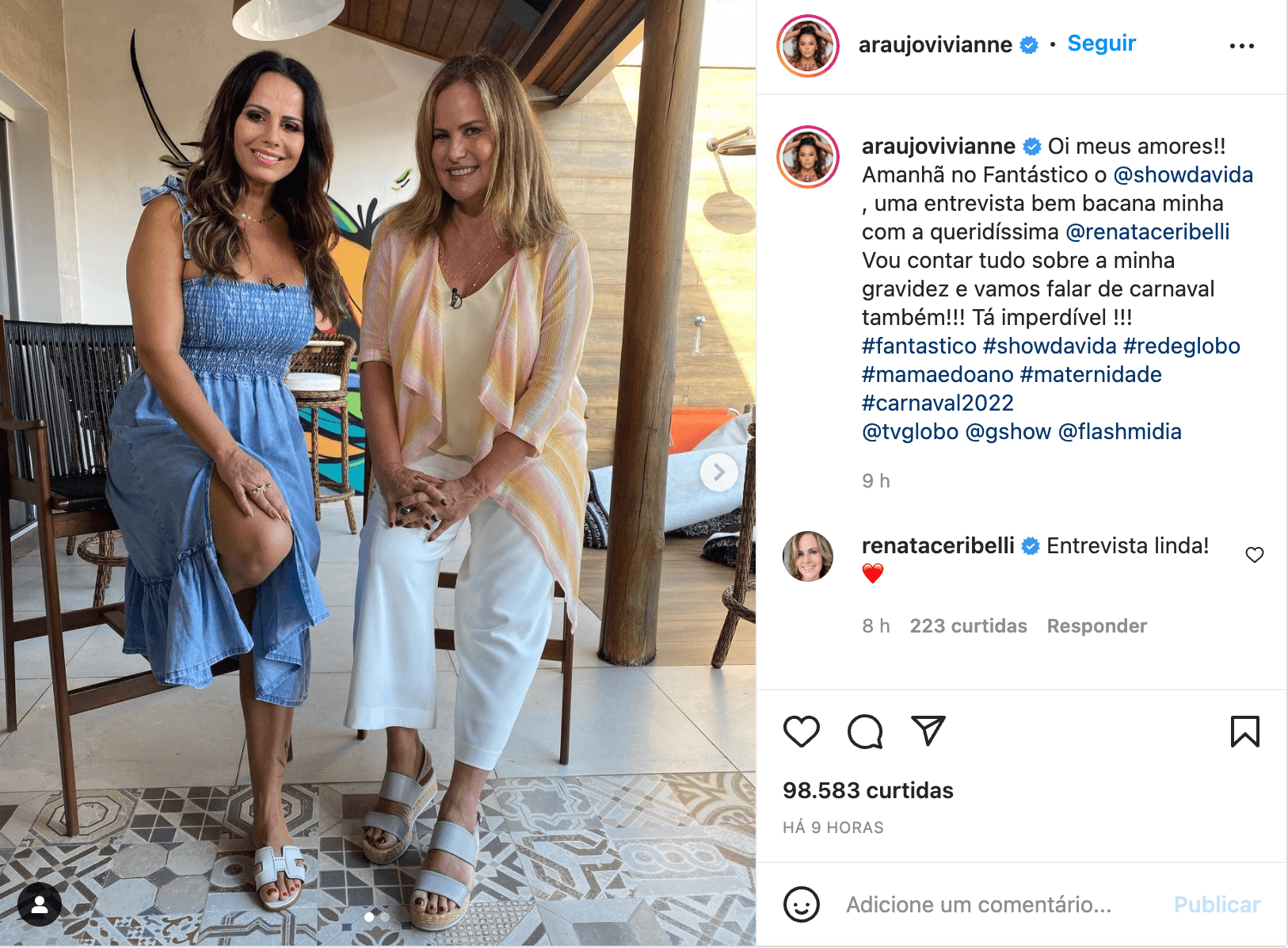Viviane Araújo concedeu entrevista ao Fantástico Viviane Araújo concedeu entrevista ao Fantástico