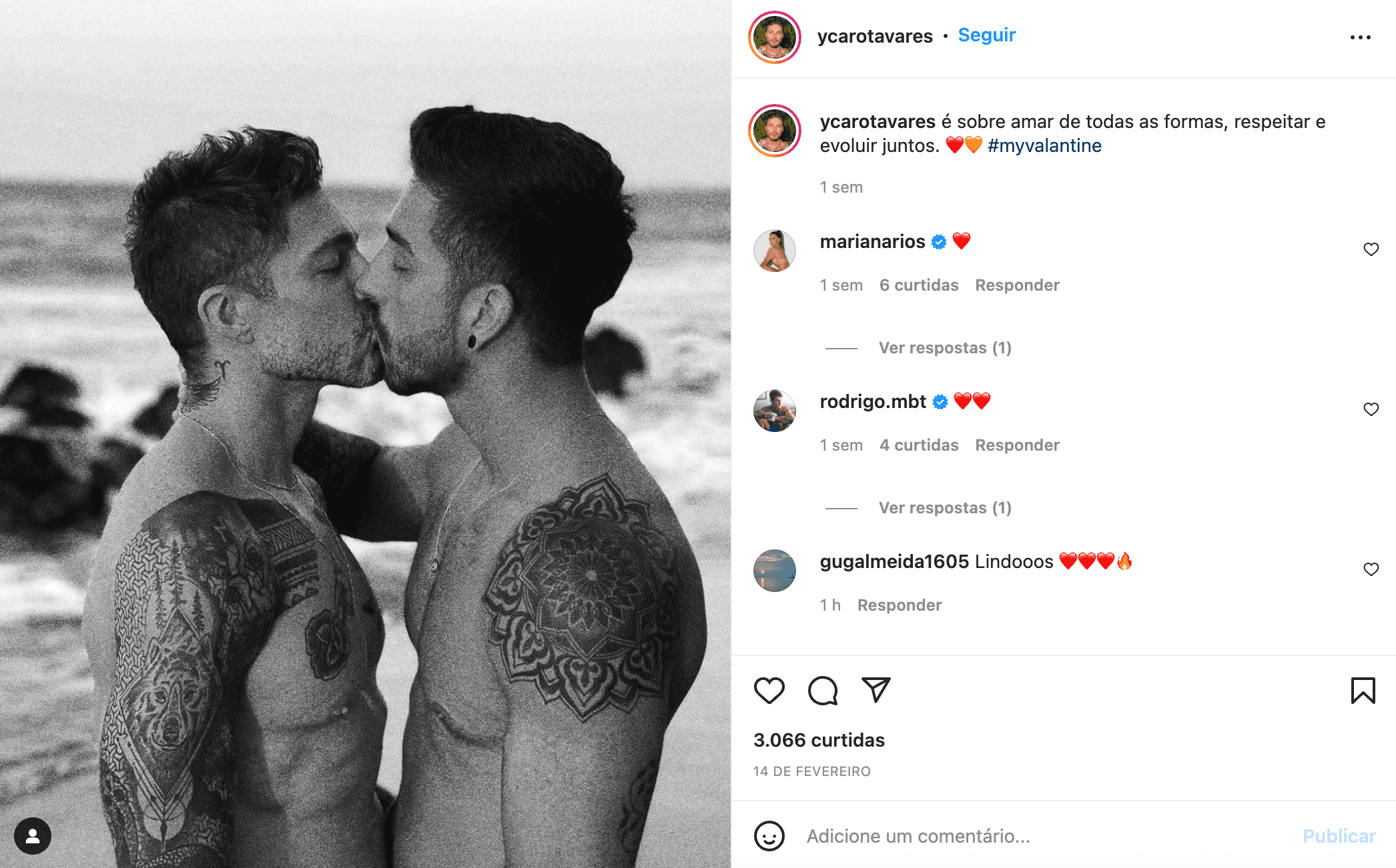 Ator de Malhação aos beijos com namorado Ator de Malhação aos beijos com namorado