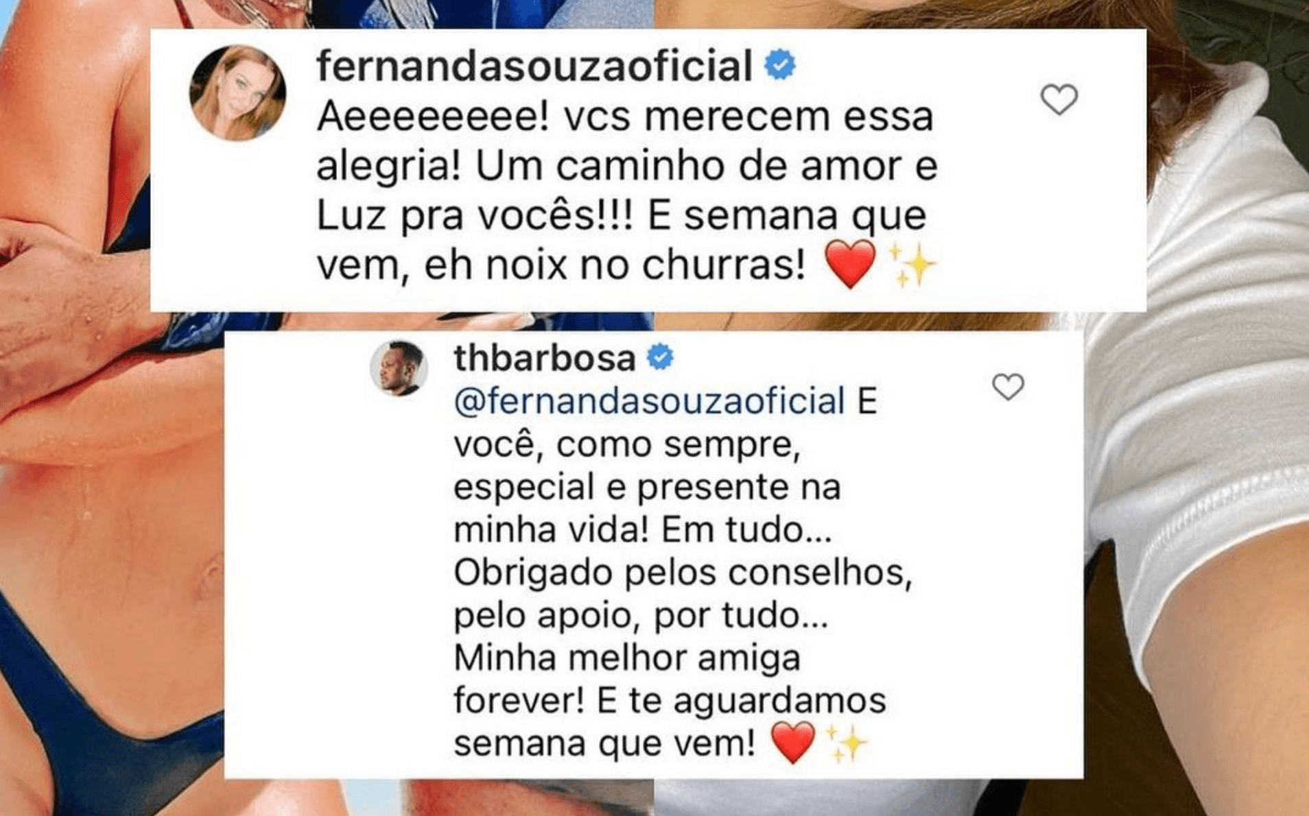 Thiaguinho e Fernanda Souza interagiram (Foto: Reprodução/Alfinetei/Instagram) Thiaguinho e Fernanda Souza interagiram (Foto: Reprodução/Alfinetei/Instagram)