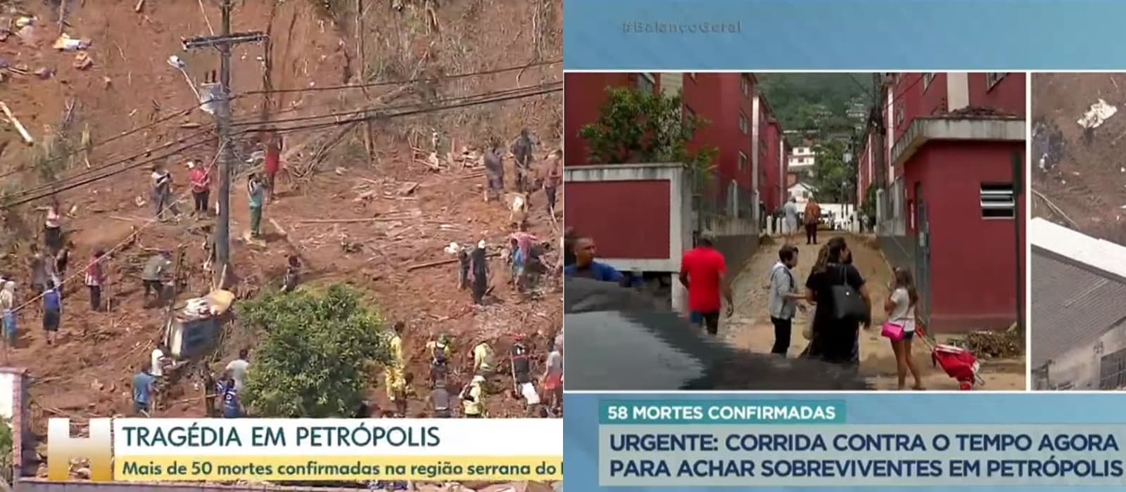 Jornal Hoje, na Globo e o Balanço Geral, na Record cobriram simultaneamente as buscas por corpos na região serrana do Rio Jornal Hoje, na Globo e o Balanço Geral, na Record cobriram simultaneamente as buscas por corpos na região serrana do Rio