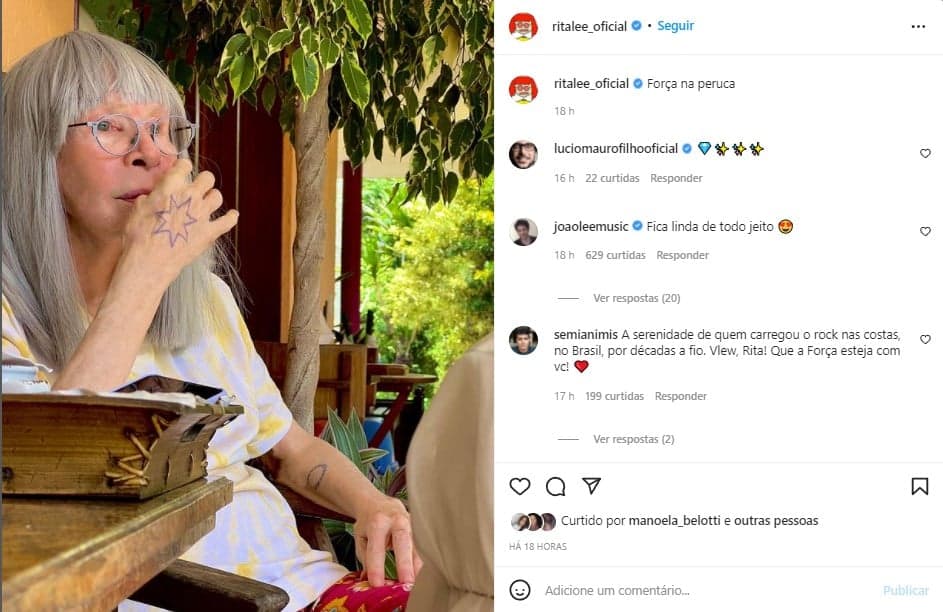 Rita Lee surgiu em uma nova foto nas redes sociais durante o último final de semana.jpg Rita Lee surgiu em uma nova foto nas redes sociais durante o último final de semana.jpg