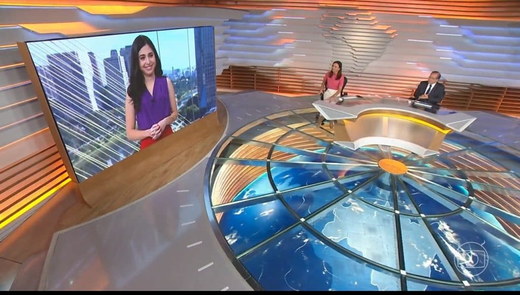 Cintia Toledo assumiu a previsão do tempo no Bom Dia Brasil- Foto: Reprodução Cintia Toledo assumiu a previsão do tempo no Bom Dia Brasil- Foto: Reprodução