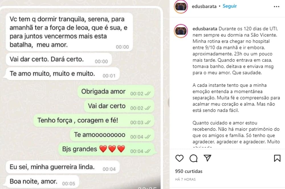 Viúvo de Françoise Forton expõe print de conversa e se declara (Reprodução/ Instagram) Viúvo de Françoise Forton expõe print de conversa e se declara (Reprodução/ Instagram)