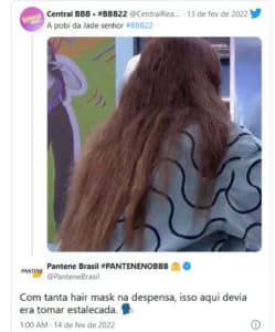 A patrocinadora do BBB22 riu da situação (Foto: Reprodução / Twitter) A patrocinadora do BBB22 riu da situação (Foto: Reprodução / Twitter)