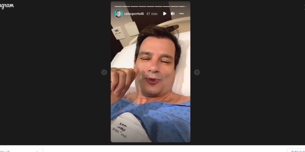 Celso Portiolli no hospital (Foto: Reprodução/Instagram) Celso Portiolli no hospital (Foto: Reprodução/Instagram)