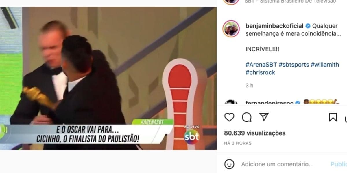Apresentadores se batem no SBT (Reprodução) Apresentadores se batem no SBT (Reprodução)