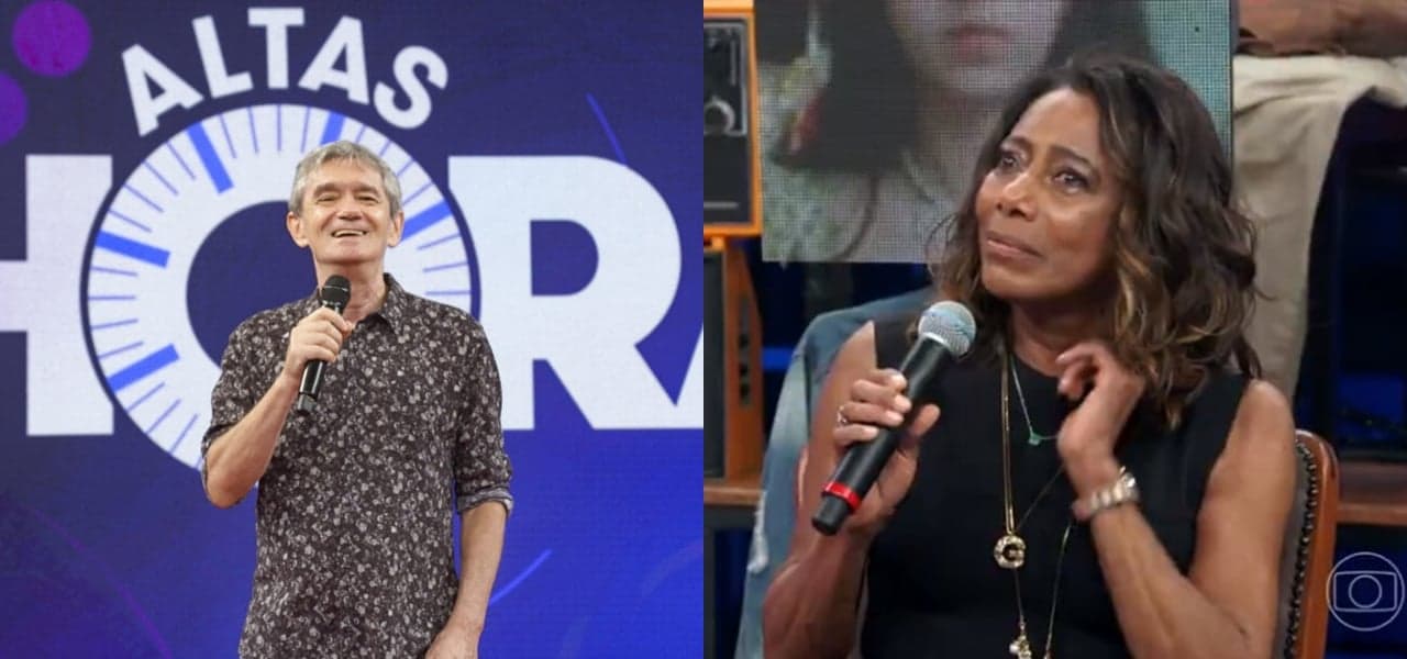 Glória Maria e Serginho Groismann no Altas Horas Glória Maria e Serginho Groismann no Altas Horas