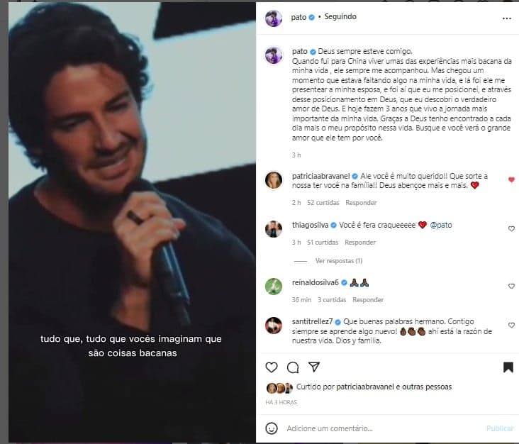 Pato publicou um vídeo de seu testemunho sobre Rebeca Abravanel Pato publicou um vídeo de seu testemunho sobre Rebeca Abravanel