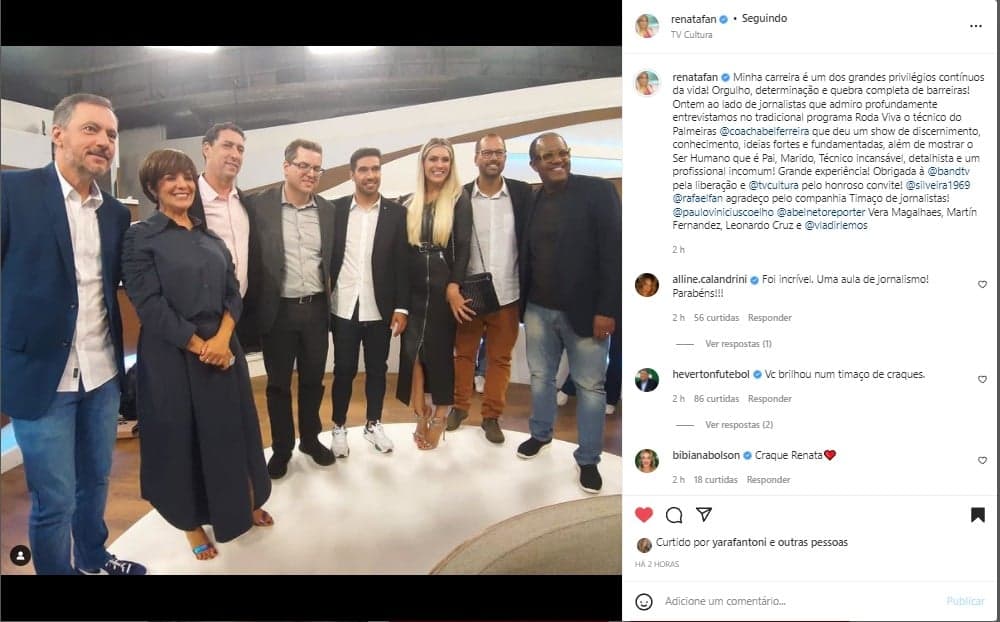 Renata Fan falou sobre sua participação no Roda Viva da TV Cultura Renata Fan falou sobre sua participação no Roda Viva da TV Cultura