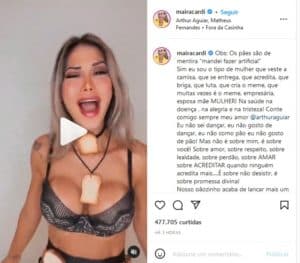 Maíra Cardi surpreendeu os seguidores em defesa do marido no BBB22 (Foto: Reprodução / Instagram) Maíra Cardi surpreendeu os seguidores em defesa do marido no BBB22 (Foto: Reprodução / Instagram)