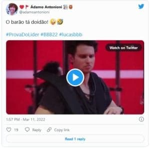 Web reage sobre possíveis alucinações de Lucas na Prova do Líder do BBB22 (Foto: Reprodução / Twitter) Web reage sobre possíveis alucinações de Lucas na Prova do Líder do BBB22 (Foto: Reprodução / Twitter)