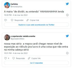 Web reagiu ao comercial estrelado por Maíra Cardi fazendo alusões ao seu marido que está no BBB22 (Foto: Reprodução / Twitter) Web reagiu ao comercial estrelado por Maíra Cardi fazendo alusões ao seu marido que está no BBB22 (Foto: Reprodução / Twitter)