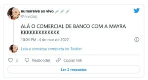 Web reagiu ao comercial estrelado por Maíra Cardi fazendo alusões ao seu marido que está no BBB22 (Foto: Reprodução / Twitter) Web reagiu ao comercial estrelado por Maíra Cardi fazendo alusões ao seu marido que está no BBB22 (Foto: Reprodução / Twitter)