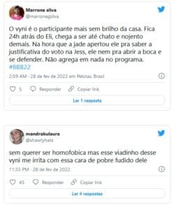 Vyni está sofrendo homofobia na web (Foto: Reprodução / Twitter) Vyni está sofrendo homofobia na web (Foto: Reprodução / Twitter)