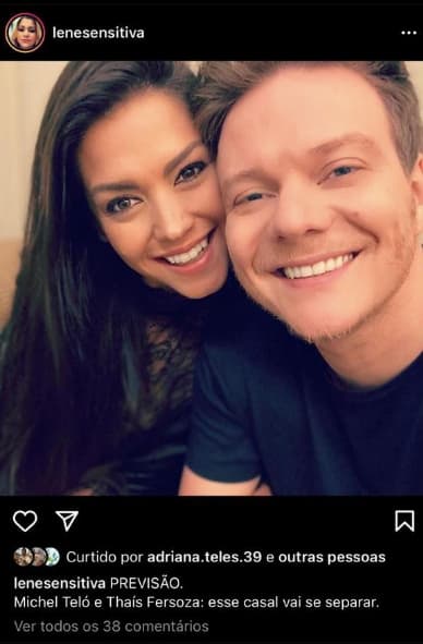 De acordo com Lene Sensitiva, Michel Teló e Thais Fersoza irão se separar De acordo com Lene Sensitiva, Michel Teló e Thais Fersoza irão se separar