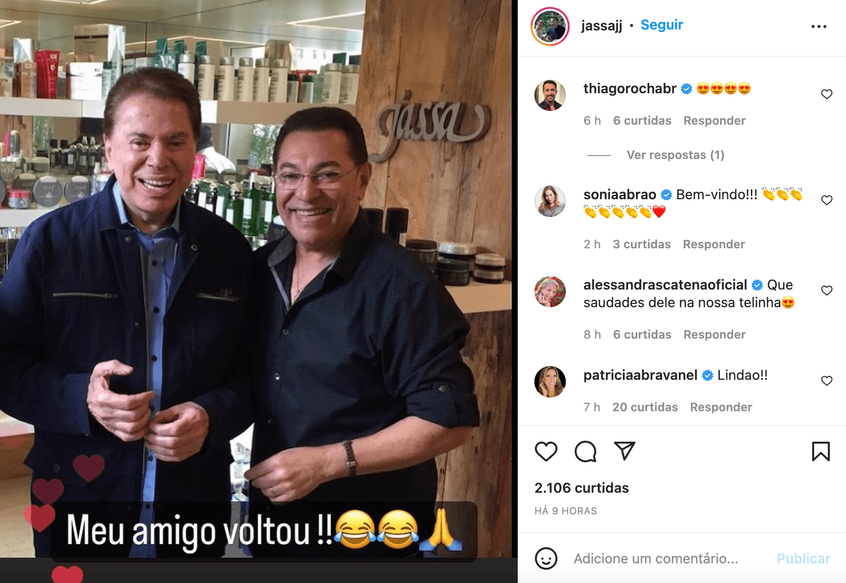 Silvio Santos e o cabeleireiro Jassa Silvio Santos e o cabeleireiro Jassa