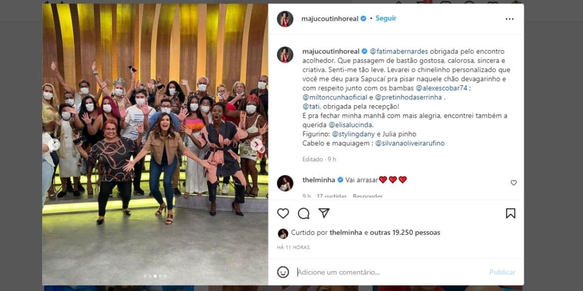 Maju Coutinho expõe fim de Fátima na Globo, assume seu lugar e entrega o que recebeu: "Você me deu" Maju Coutinho expõe fim de Fátima na Globo, assume seu lugar e entrega o que recebeu: "Você me deu"