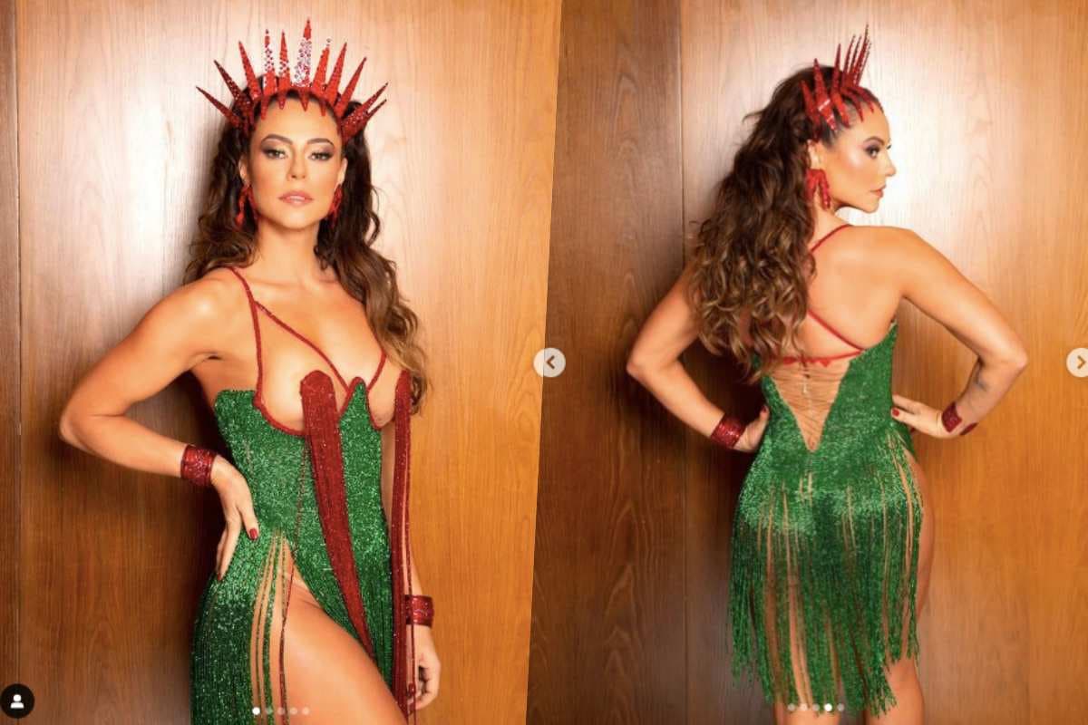 Paolla Oliveira com fantasia para ensaio de Carnaval - reprodução Paolla Oliveira com fantasia para ensaio de Carnaval - reprodução