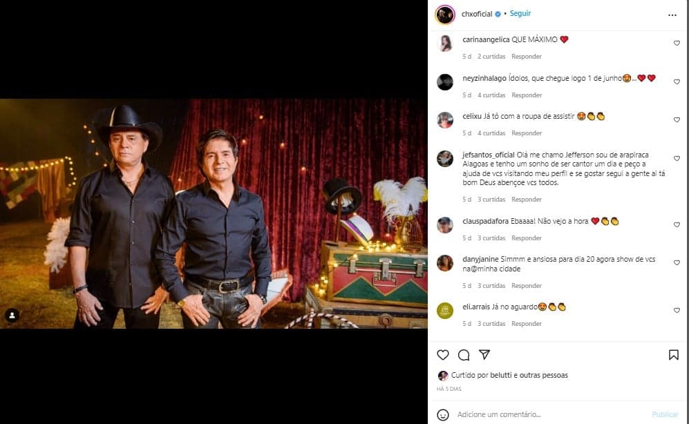 Chitãozinho e Xororó anunciaram data de especial na Globo Chitãozinho e Xororó anunciaram data de especial na Globo