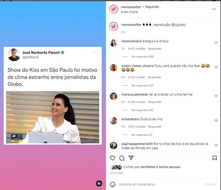 Climão entre Bocardi e Sabina repercurtiu nas redes sociais Climão entre Bocardi e Sabina repercurtiu nas redes sociais