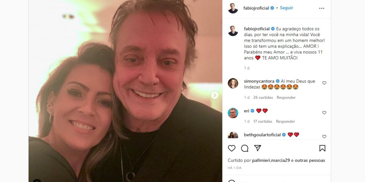 Fábio Jr. e sua esposa Fábio Jr. e sua esposa
