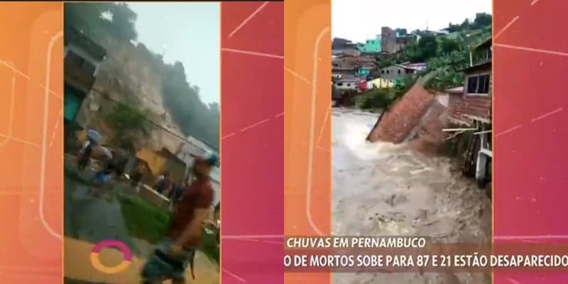 Globo exibiu as imagens das fortes chuvas que deixaram quase 100 mortos no Recife Globo exibiu as imagens das fortes chuvas que deixaram quase 100 mortos no Recife