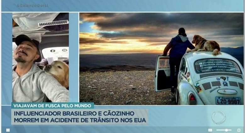 O influenciador Jesse Koss e o seu cão Shurastey morreram em um acidente de carro nos estados unidos O influenciador Jesse Koss e o seu cão Shurastey morreram em um acidente de carro nos estados unidos