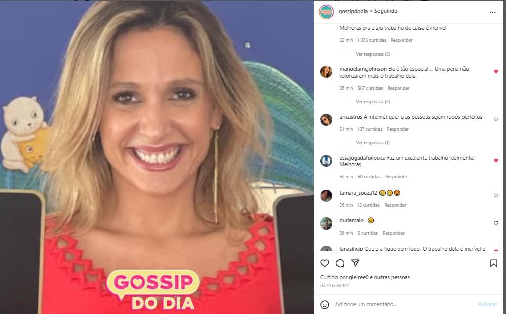 Página de fofocas repercurtiu acidente de Luísa Mell no Instagram Página de fofocas repercurtiu acidente de Luísa Mell no Instagram