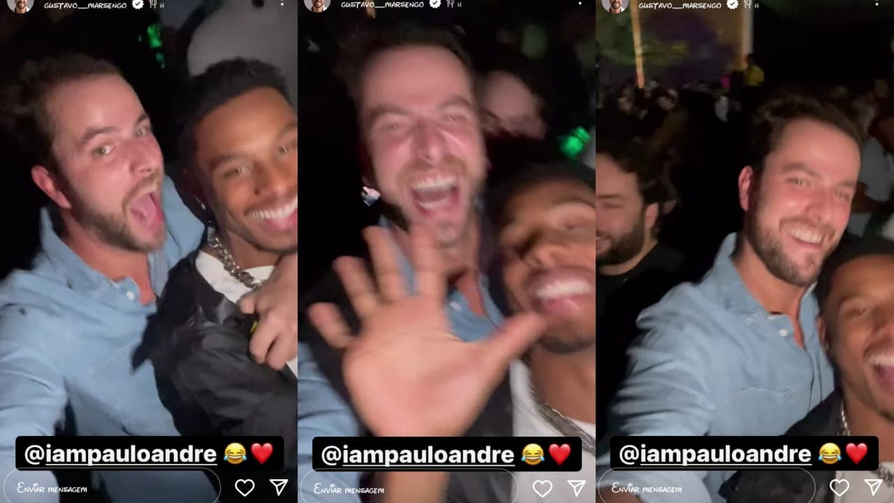Gustavo Marsengo e Paulo André Camili se reencontraram em balada de São Paulo (Foto: Reprodução/Instagram) Gustavo Marsengo e Paulo André Camili se reencontraram em balada de São Paulo (Foto: Reprodução/Instagram)