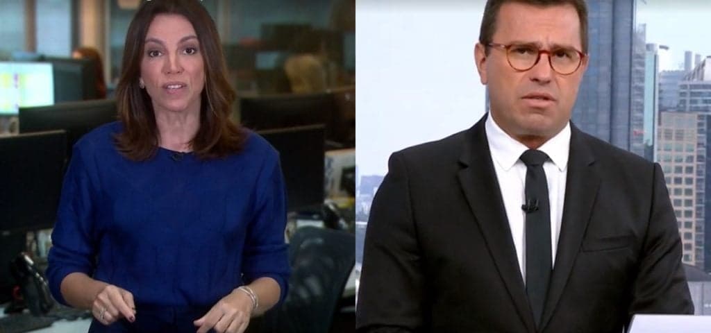 Ana Paula Araújo invade jornal de Bocardi e anuncia morte de jornalista na Globo: "Não resistiu"